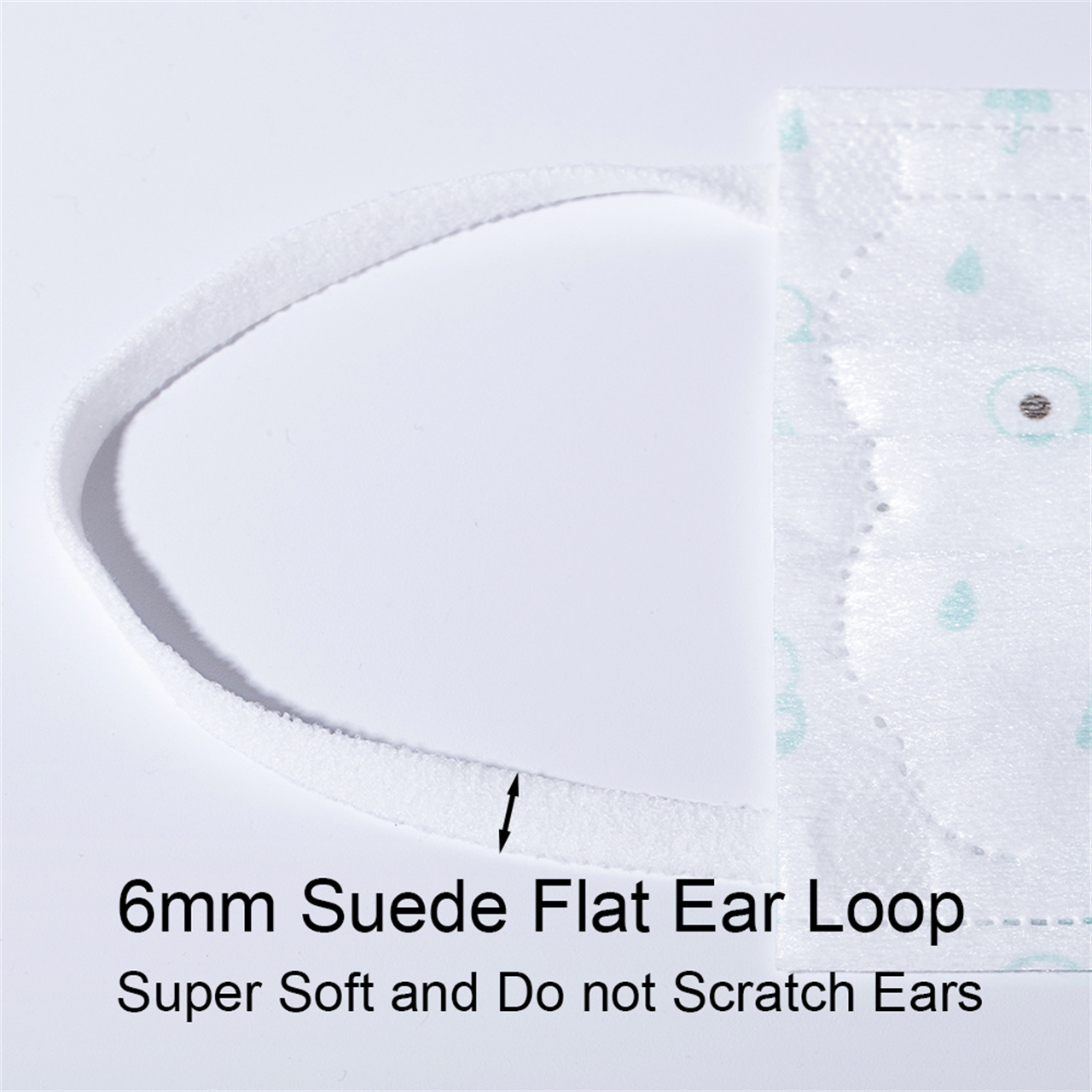 Close-up of the wide, soft ear straps designed for children's comfort