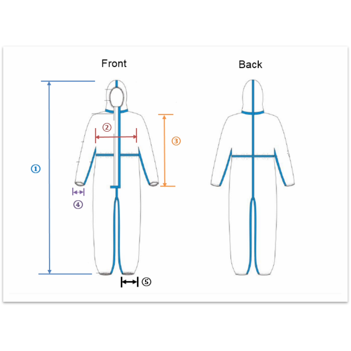 Detailed Sizing and Measurement Guide for Protective Coveralls S to 6XL